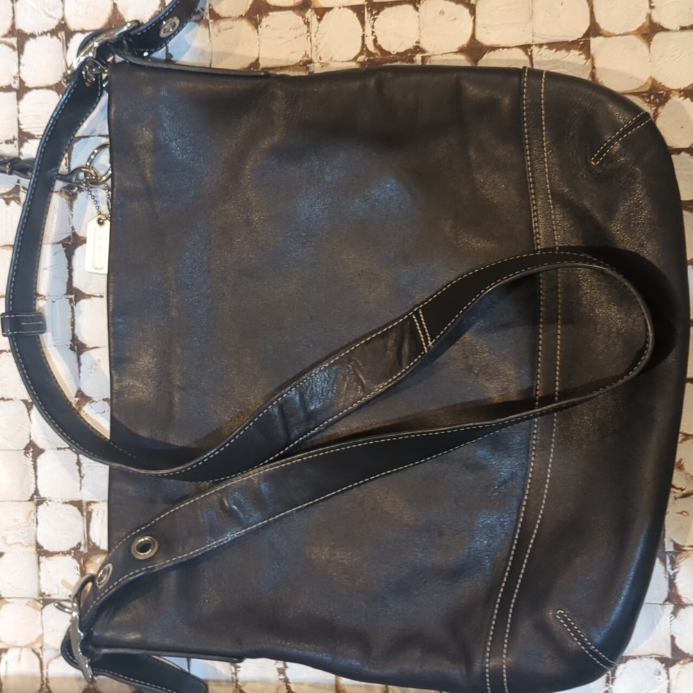 Coach Black Leather Shoulder purse - Picture 9 of 12